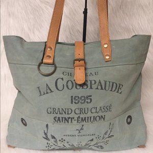 Myra Bag La Couspaude Canvas Tote Handbag Leather
